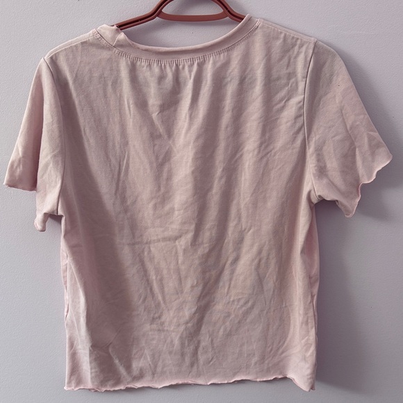 Pink Ruffle Neck Short Sleeve - Picture 2 of 2